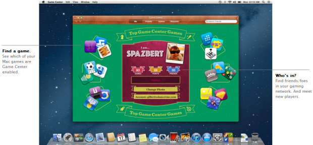 Mac OS X Mountain Lion - Game Center (Bild: Apple)